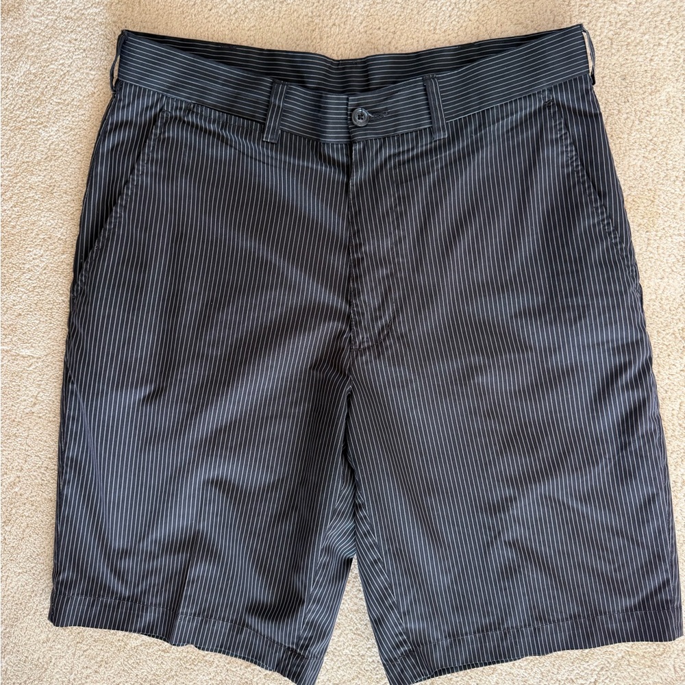 PGA Tour Pinstripe Black Short - Classic Summer Style